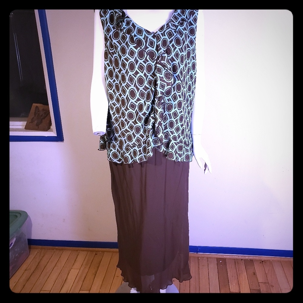 Brown/blue sz 24w dress
